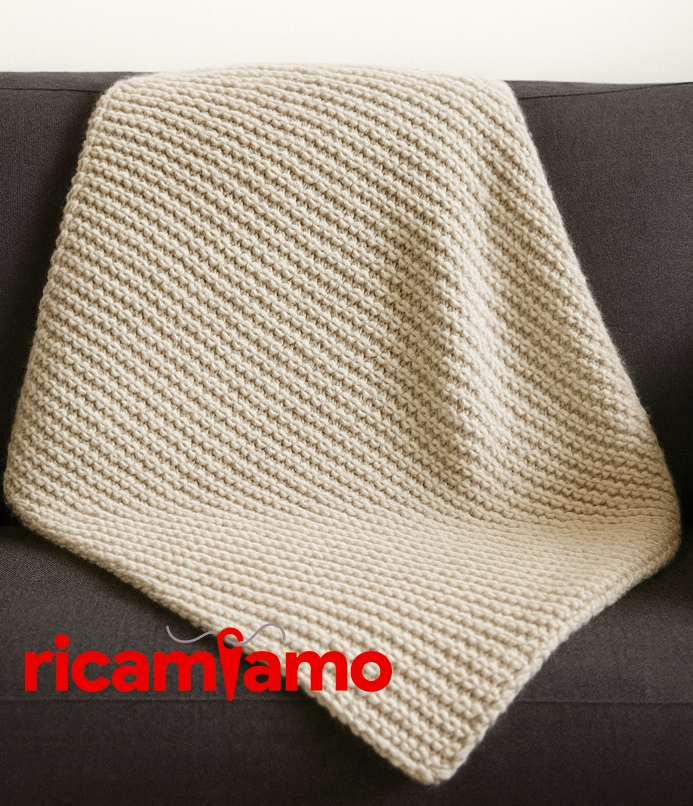 Coperta “Nuvola Sport” ai Ferri – Schema Facile per Principianti