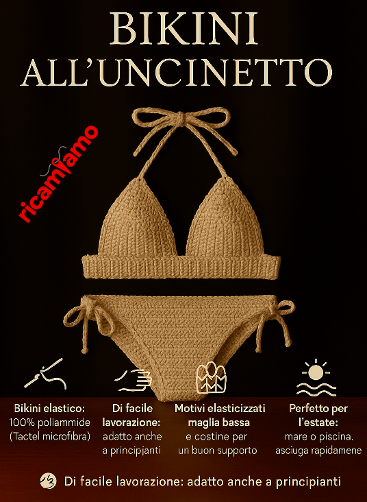 Bikini all’Uncinetto – Schema Facile con il Filato Bikini Ricamiamo