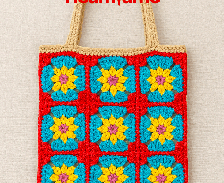 BORSA AFRICAN FLOWER GRANNY – SCHEMA UNCINETTO